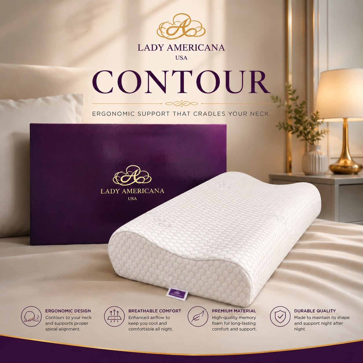 Memory Foam Pillow Lady Americana
