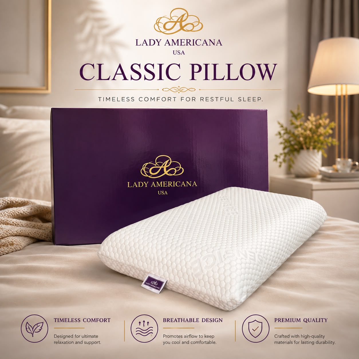 Memory Foam Pillow Lady Americana